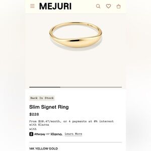 Mejuri Slim Signet Ring